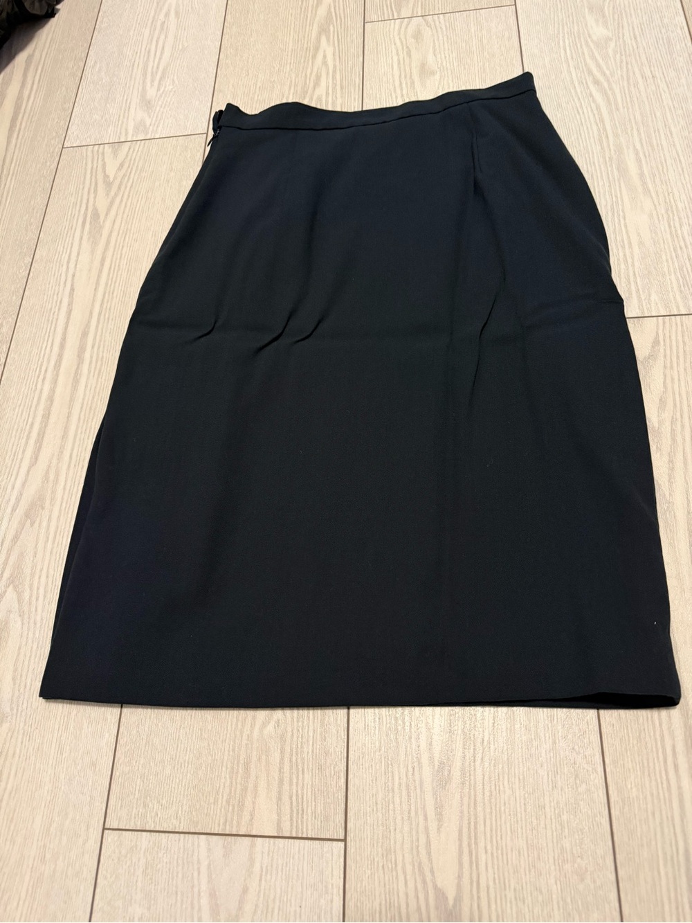 Jones NY 100% wool pencil skirt 8 navy blue vintage side slit classic office